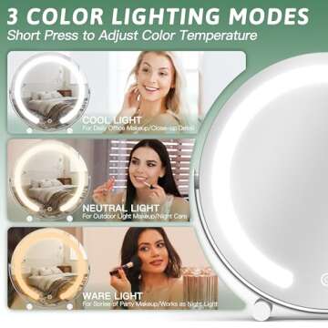 ROLOVE Round Light Up Makeup Mirror - 12 Inch LED Design