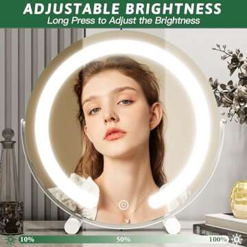 ROLOVE Round Light Up Makeup Mirror - 12 Inch LED Design