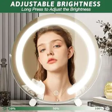 ROLOVE Round Light Up Makeup Mirror - 12 Inch LED Design