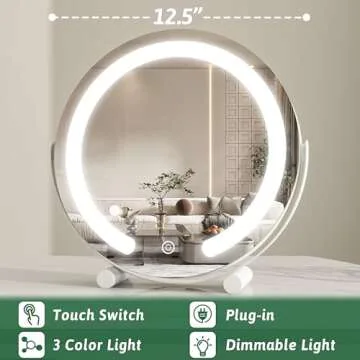 ROLOVE Round Light Up Makeup Mirror - 12 Inch LED Design