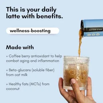 Pop & Bottle, Oat Milk Lattes - Cold Brew with Coffee Berry Antioxidants, MCT Oil, Organic, Dairy Free, Gluten Free, Great as Iced Coffee, Lightly Sweetened with Dates - Classic, 8 Fl Oz (12 Pack)