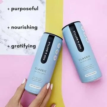 Pop & Bottle, Oat Milk Lattes - Cold Brew with Coffee Berry Antioxidants, MCT Oil, Organic, Dairy Free, Gluten Free, Great as Iced Coffee, Lightly Sweetened with Dates - Classic, 8 Fl Oz (12 Pack)