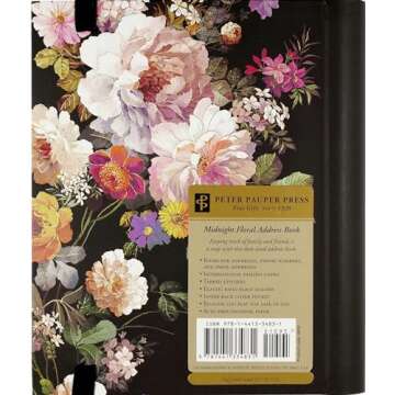 Midnight Floral Large Address Book