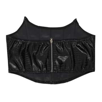 WOKANSE 2 Piece Faux Leather Women Outfit Set