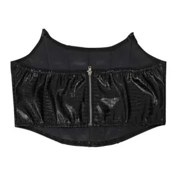 WOKANSE 2 Piece Faux Leather Women Outfit Set