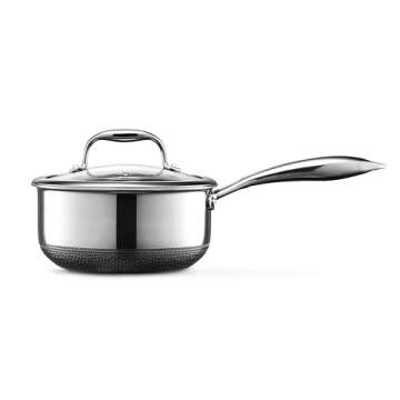 HexClad 2-Quart Nonstick Saucepan with Glass Lid