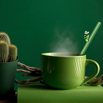 Reusable Cactus Glass Straws Set for Eco-Friendly Sipping
