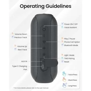 Bluetooth Speakers with Light, 30W Portable Bluetooth Wireless(100FT Range) Loud Stereo Sound, IPX7 Waterproof Shower Speakers, RGB Multi-Colors Rhythm Lights, 1000mins Playtime for Indoor&Outdoor