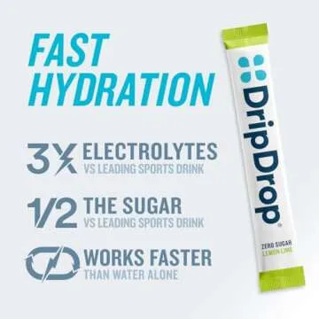 DripDrop Hydration Electrolyte Drink Mix - 0 Sugar Lemon Lime | 32 Packets