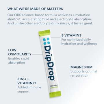DripDrop Hydration Lemon Lime - Zero Sugar Electrolyte Packets