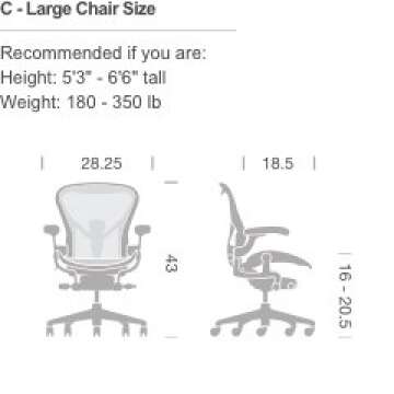 Herman Miller Aeron Ergonomic Chair - Size C, Graphite