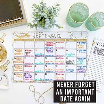 Hadley Designs Magnetic Dry Erase Calendar - Fridge & Wall Whiteboard