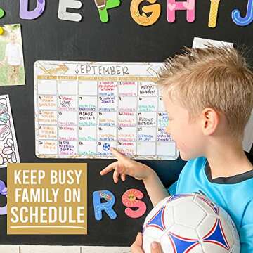 Stylish Magnetic Dry Erase Calendar for Fridge & Wall