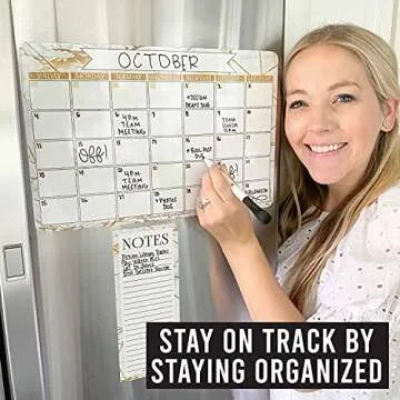 Stylish Magnetic Dry Erase Calendar for Fridge & Wall