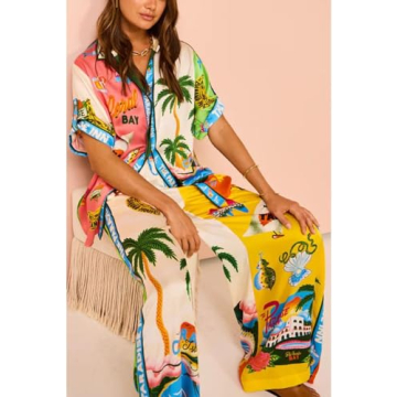 Kumufenc Women's Comfortable Printed Pajama Set