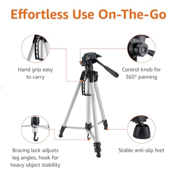 Amazon Basics 60-Inch Lightweight Tripod for Photos