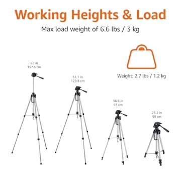 Amazon Basics 60-Inch Lightweight Tripod for Photos