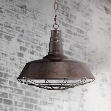 Franklin Iron Works Tiedra Rust Bronze Pendant Lighting Fixture 18 1/4" Wide Farmhouse Industrial Ru...