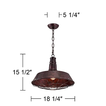 Franklin Iron Works Tiedra Pendant Light 18" Rustic Style Fixture