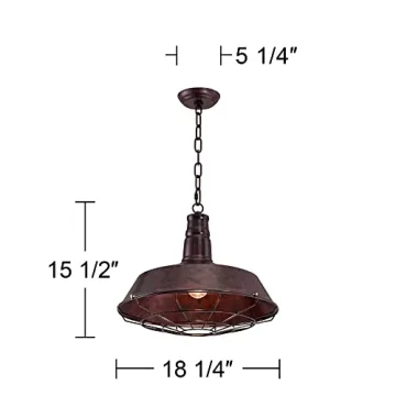 Franklin Iron Works Tiedra Pendant Light 18" Rustic Style Fixture