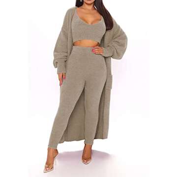 Shop Fixmatti Fuzzy 3 Piece Pajamas Sets for Women