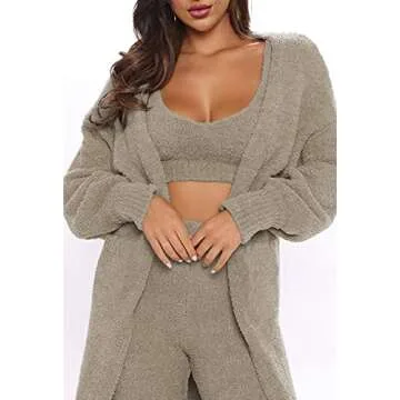 Shop Fixmatti Fuzzy 3 Piece Pajamas Sets for Women