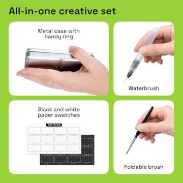 ARTISTRO Metallic Watercolor Paint Set 12 Colors for Travel and Art Lovers