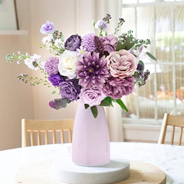 AmyHomie Purple Artificial Flower Combo for Beautiful Decor