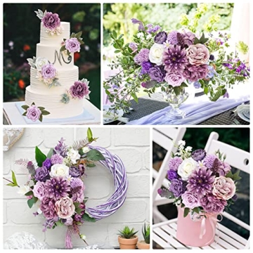 AmyHomie Purple Artificial Flower Combo for Beautiful Decor