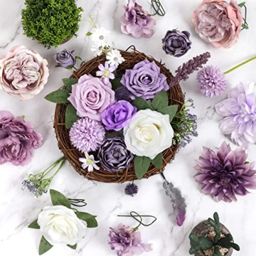 AmyHomie Purple Artificial Flower Combo for Beautiful Decor