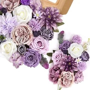 AmyHomie Purple Artificial Flower Combo for Beautiful Decor
