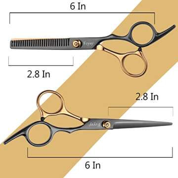 Hair Cutting Scissors Kit, Fcysy Professional Barber Shears Set with Hair Scissors Thinning Shears, ...
