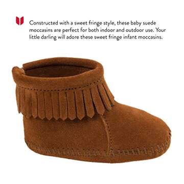 Minnetonka Back Flap Bootie (Infant/Toddler),Brown,3 M US Infant