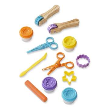 Melissa & Doug Created by Me Cut, Sculpt, and Roll Modeling Dough Kit With 8 Tools and 4 Colors of Modeling Dough Stampers, Arts And Crafts For Kids Ages 3+