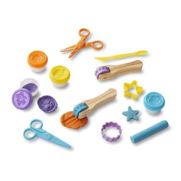 Melissa & Doug Created by Me Cut, Sculpt, and Roll Modeling Dough Kit With 8 Tools and 4 Colors of Modeling Dough Stampers, Arts And Crafts For Kids Ages 3+