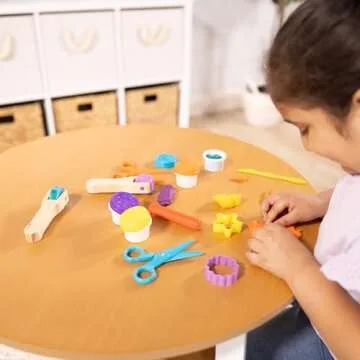 Melissa & Doug Created by Me Cut, Sculpt, and Roll Modeling Dough Kit With 8 Tools and 4 Colors of Modeling Dough Stampers, Arts And Crafts For Kids Ages 3+