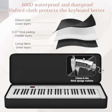 ORKELS Piano Keyboard Case for 76-Key Keyboards