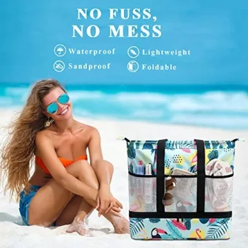 Large Waterproof Beach Bag with Cooler for Women