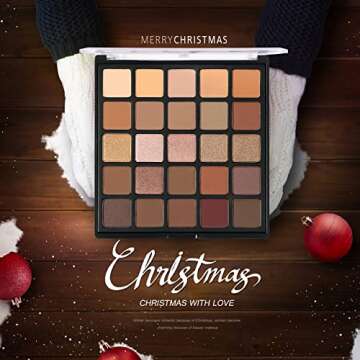 Vodisa Nude Neutral Eyeshadow Palette, Matte and Shimmer Eye Shadows Long Lasting Blendable Eyeshadow with Makeup Brushes Set Warm Brown Waterproof High Pigment Powder Pallet 25B