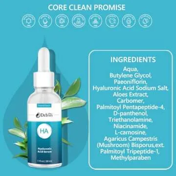 Hyaluronic Acid Serum for Face, Facial Moisturizer Skincare Fades Wrinkles Repair Brightening Firming Hydrating for Skin Care (1Fl Oz)