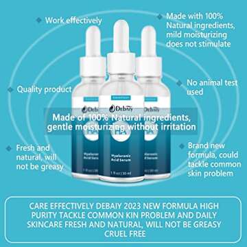 Hyaluronic Acid Serum for Face, Facial Moisturizer Skincare Fades Wrinkles Repair Brightening Firming Hydrating for Skin Care (1Fl Oz)
