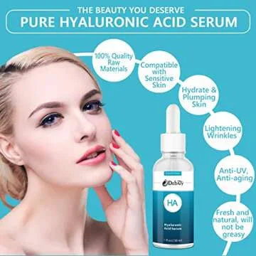 Hyaluronic Acid Serum for Face, Facial Moisturizer Skincare Fades Wrinkles Repair Brightening Firming Hydrating for Skin Care (1Fl Oz)