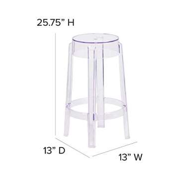 Flash Furniture Ghost Counter Height Stool for Kitchen