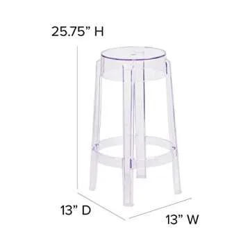 Flash Furniture Ghost Counter Height Stool for Kitchen