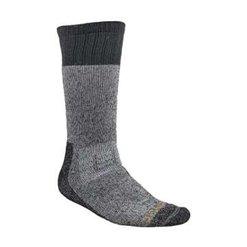 Carhartt mens Extremes Cold Weather Boot Casual Sock, Blackheather, Large US