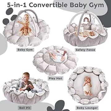 5-in-1 Thick Plush Baby Play Gym for Infant
