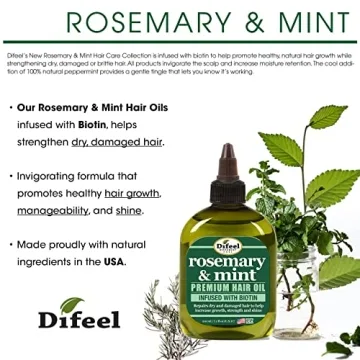 Difeel Rosemary Mint Hair Oil with Biotin for Growth