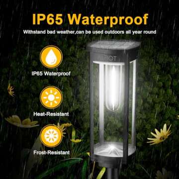 ALFIOT Solar Pathway Lights Waterproof 8 Pack Upgraded Walkway Landscape Outdoor Driveway Auto On/Off Lights for Yard Lawn Patio (Cool White)