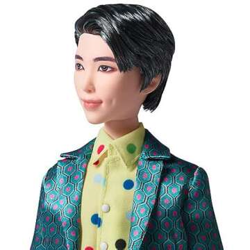 Mattel BTS 11-in RM Fashion Doll, Based on Bangtan Boys Global Boy Band, Highly Articulated Figure, Toy for Boys and Girls Age 6 and Up.