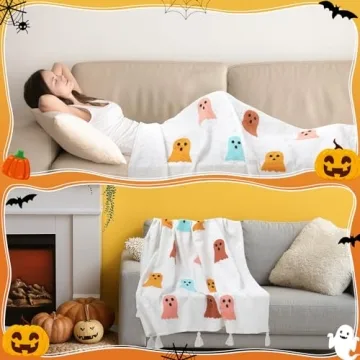 VitalCozy Ghosts Throw Blanket for Cozy Home Decor